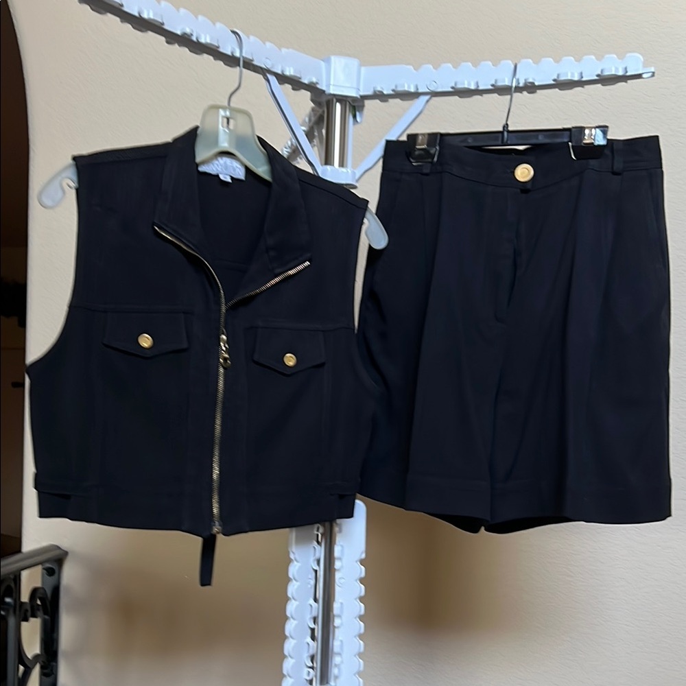 Stylish Black Women's Vest and Shorts Set